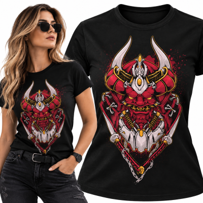 DAMSKA ŚMIESZNA   KOSZULKA ONI SAMURAI